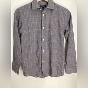 Tommy Hilfiger Kids Gray Plaid Button Down Shirt 12 (Big Kid)